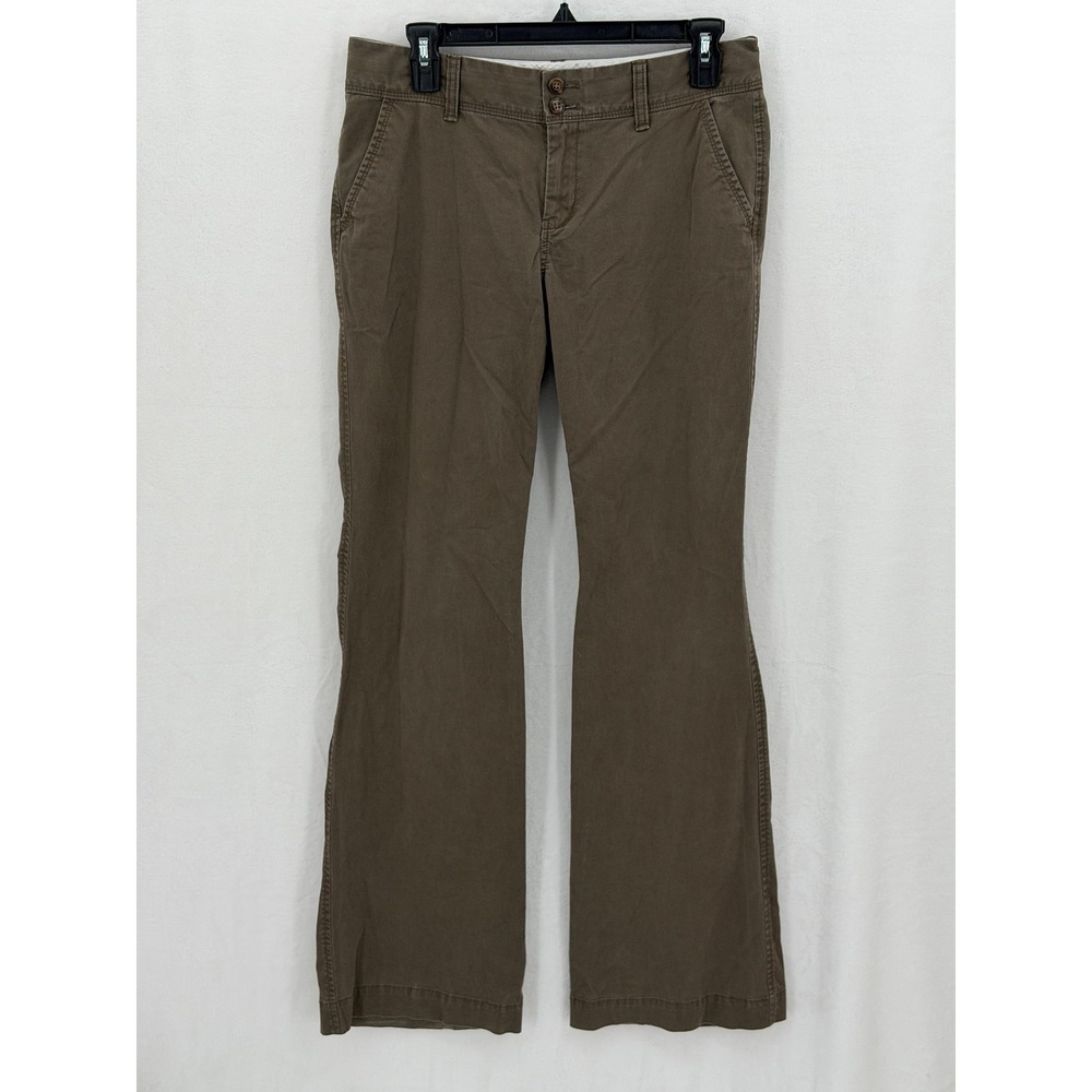 Old Navy Pants Womens 6 Tall Truffle Brown Perfect Superflare Khakis Stretch Y2K